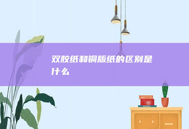 双胶纸和铜版纸的区别是什么