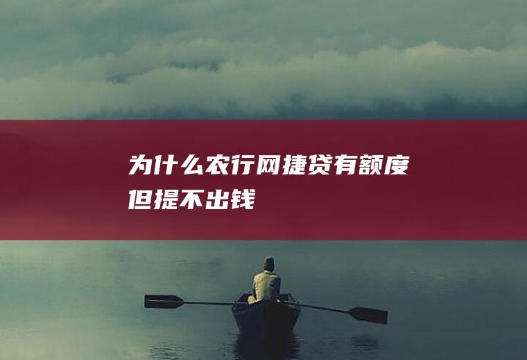 为什么农行网捷贷有额度但提不出钱