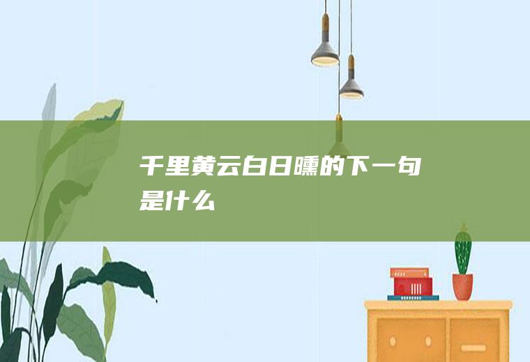 千里黄云白日曛的下一句是什么