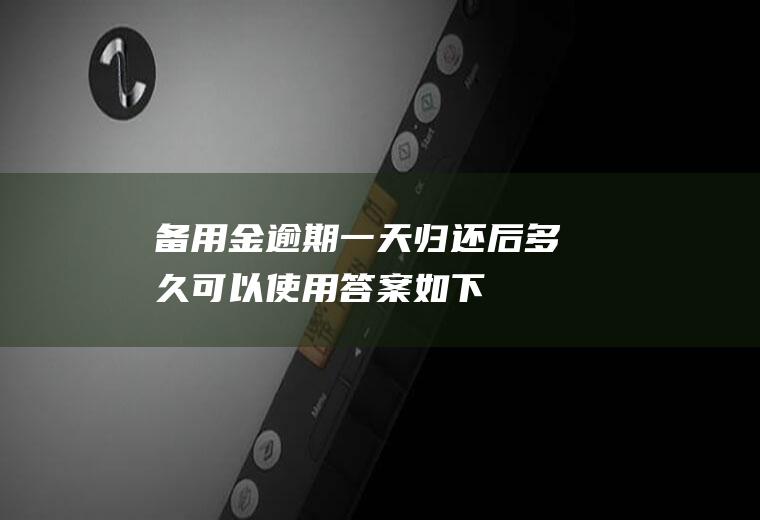 备用金逾期一天归还后多久可以使用答案如下