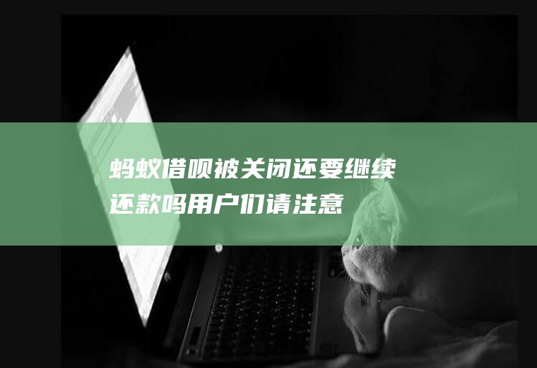 蚂蚁借呗被关闭还要继续还款吗用户们请注意