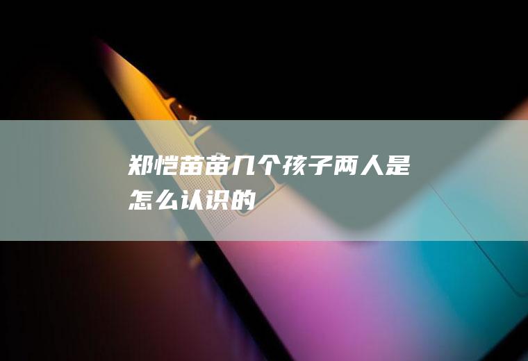 郑恺苗苗几个孩子两人是怎么认识的