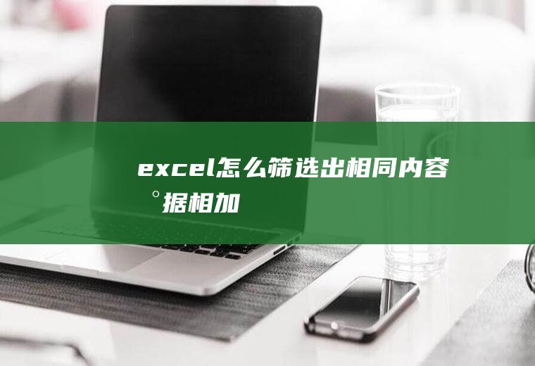 excel怎么筛选出相同内容数据相加