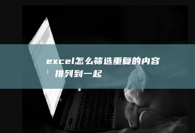 excel怎么筛选重复的内容并排列到一起