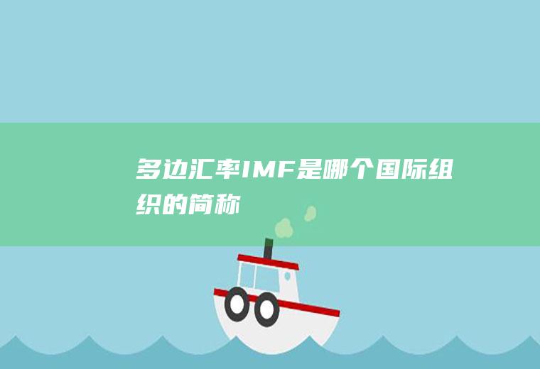 多边汇率,IMF是哪个国际组织的简称