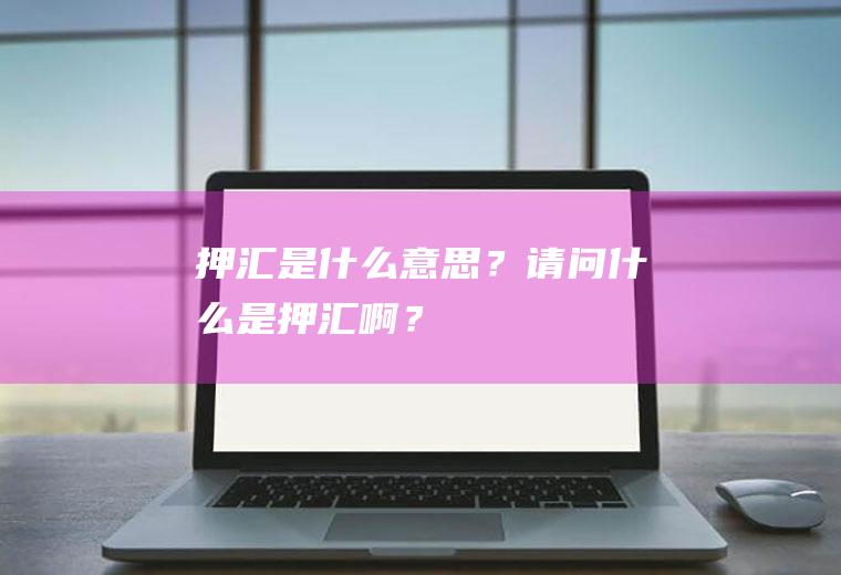 押汇是什么意思？请问什么是押汇啊？