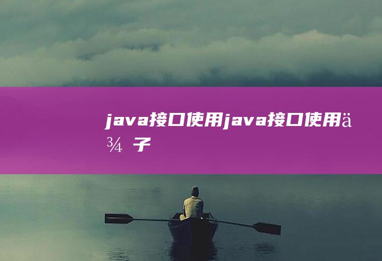 java接口使用java接口使用例子