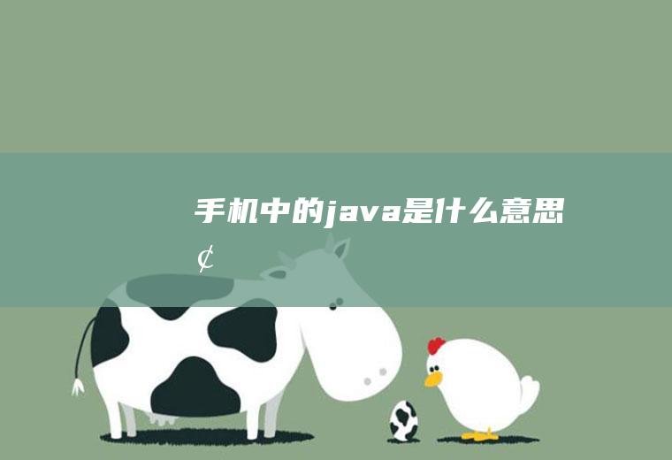 手机中的java是什么意思呢