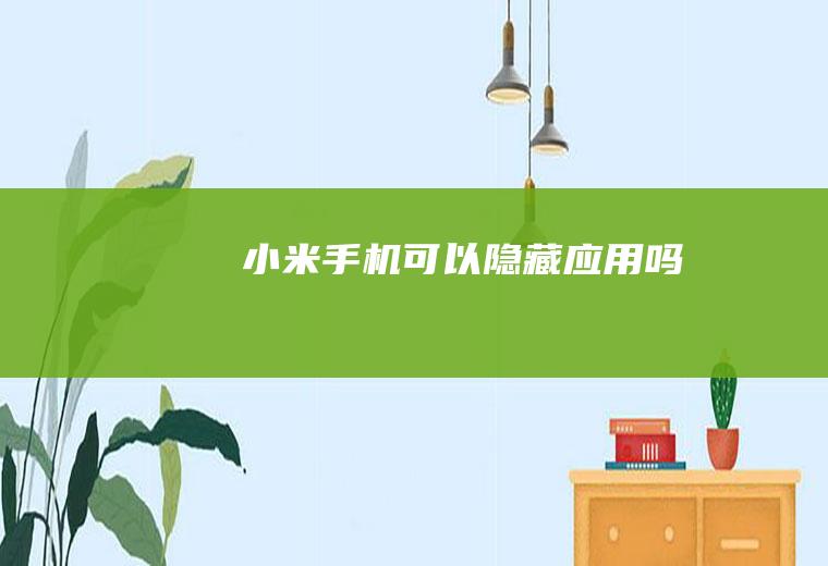 小米手机可以隐藏应用吗